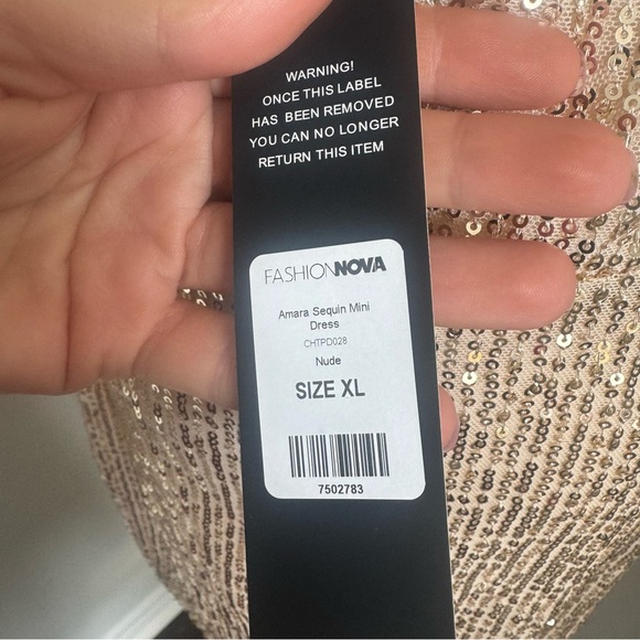 NWT Gold Sequin Mini Dress | Sparkly Cowl Neck Party Clubwear Cocktail Outfit XL - Picture 5 of 5